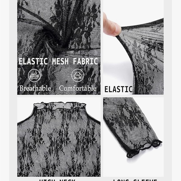 Chic Sheer Black Lace Blouse - Picture 10 of 10